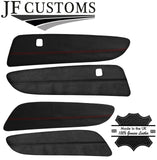 RED STITCH FRONT DOOR TRIM ARMREST 4X LEATHER COVERS FOR BMW E88 CONVERTIBLE