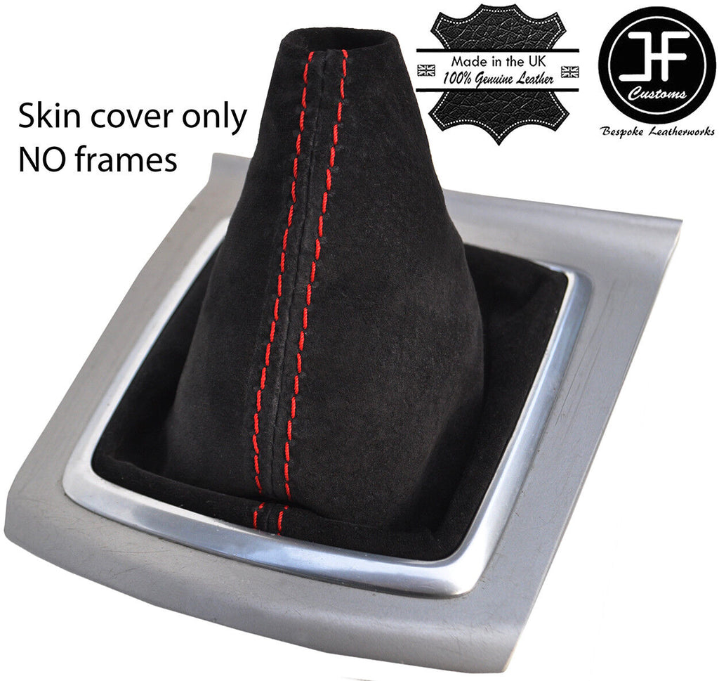 RED STITCHING REAL SUEDE MANUAL GEAR GAITER FOR FORD FOCUS MK2 2008-2011