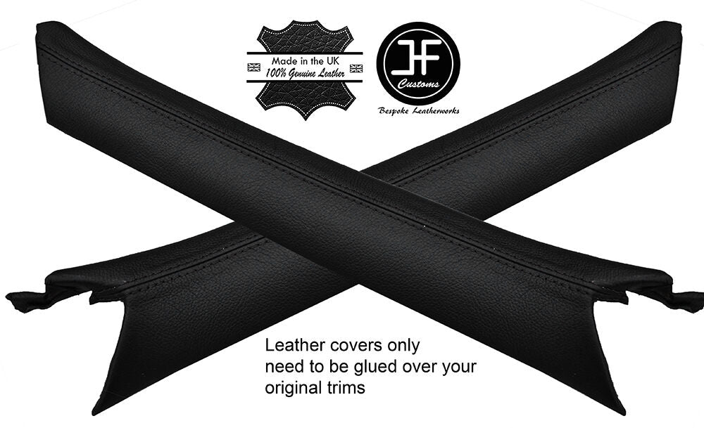 BLACK STITCH 2X A PILLAR TRIM LEATHER COVERS FITS MERCEDES S CLASS W116 72-80