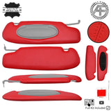 FOR PORSCHE BOXSTER 996 986 97-04 RED CROSS STITCH LEATHER 2X SUN VISOR COVERS
