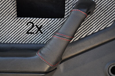red stitch FITS HONDA CRX MK1 83-87  2X DOOR HANDEL LEATHER COVERS CUSTOM NEW