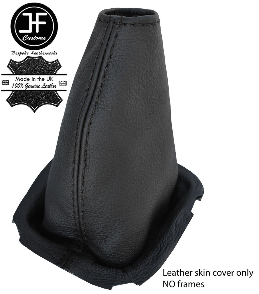 BLACK STITCH TOP GRAIN LEATHER MANUAL GEAR GAITER FITS TOYOTA YARIS 2015-2018