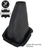 BLACK STITCH TOP GRAIN LEATHER MANUAL GEAR GAITER FITS TOYOTA YARIS 2015-2018