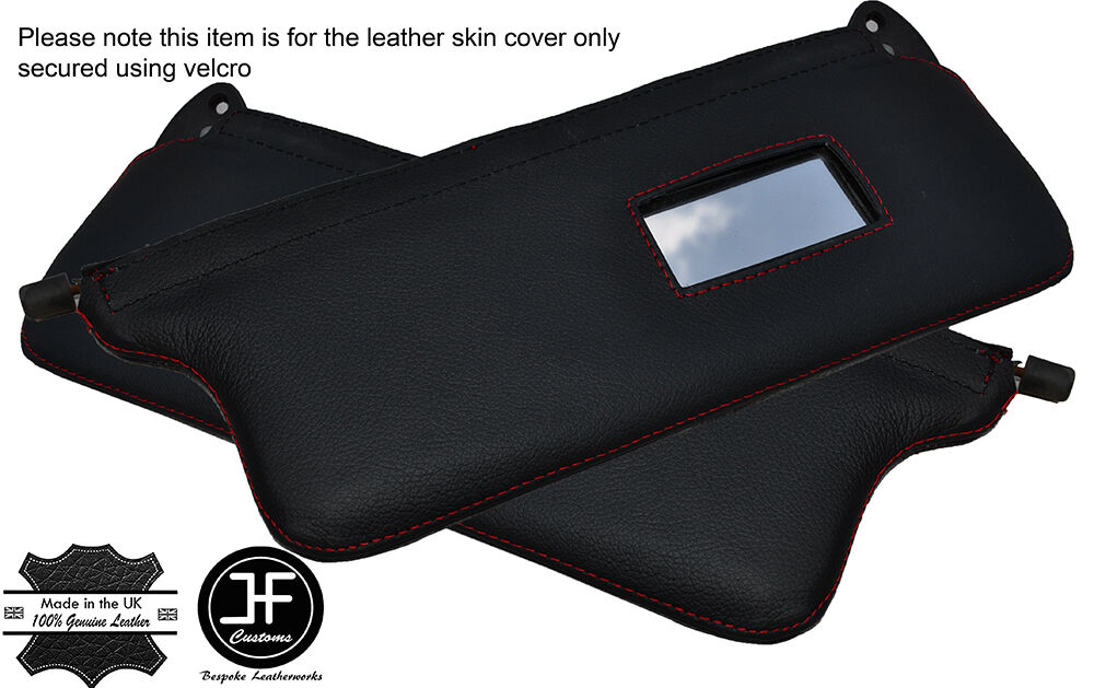 RED STITCH 2X SUN VISORS LEATHER COVERS FITS ALFA ROMEO ALFASUD SPRINT