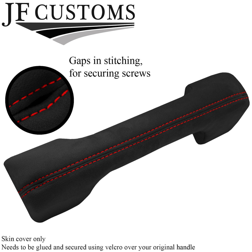 RED STITCH  FULL DASH HANDLE LUXE- SUEDE COVER FOR LAND ROVER DEFENDER 07-16