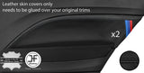 BLACK STITCH TRI STRIPE 2X REAR DOOR CARD TRIM LTHR COVERS FOR BMW F21 11-17 3DR