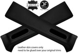 BLACK STITCH 2X UPPER B PILLAR LEATHER COVERS FOR JEEP WRANGLER JK 11-17 4 DOOR