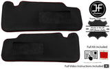 RED CROSS STITCH 2X SUN VISORS REAL LEATHER COVERS FOR MAZDA 3 2009-2013