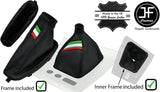 BLACK STITCH ITALIAN STRIPE LTHR GAITER SET+ PLASTIC FRAME FOR ALFA ROMEO BRERA