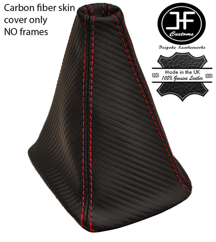 RED STITCHING CARBON VINYL MANUAL GEAR GAITER FITS TOYOTA SUPRA MK3 1986-1992