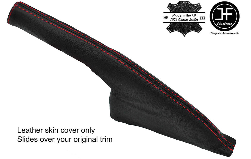 RED STITCHING REAL LEATHER HANDBRAKE GAITER FITS SKODA FABIA 2015-2018
