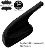 BLACK LEATHER HANDBRAKE GAITER OVER RUBBER+HANDLE COVER FOR FORD GRANADA MK1