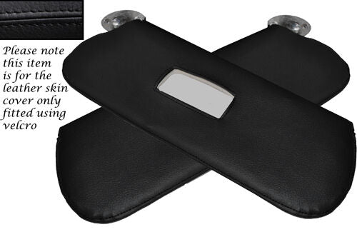 BLACK STITCH 2X SUN VISORS LEATHER COVERS FITS ALFA ROMEO GIULIA 1600 101