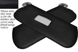 BLACK STITCH 2X SUN VISORS LEATHER COVERS FITS ALFA ROMEO GIULIA 1600 101
