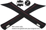 RED STITCH 2X A PILLAR REAL SUEDE COVERS FITS MERCEDES E CLASS W212 2009-2016