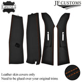 FOR VW T6 TRANSPORTER ORANGE STITCH LEATHER & SUEDE TOP INTERIOR RECOVERY KIT