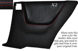 RED STITCH 2X REAR FULL DOOR CARD SKIN COVERS FITS NISSAN SKYLINE R33 93-98
