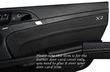 BLACK STITCH 2X DOOR CARD TRIM SKIN COVERS FITS PORSCHE BOXSTER 987 & CAYMAN