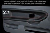 ORANGE  STITCH 2X FRONT DOOR CARD COVERS FITS BMW E36 COUPE & CONVERTIBLE 91-98