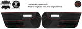 RED STITCH 2X FULL DOOR CARD REAL LEATHER COVERS FITS HONDA CRX 1988-1991 JDM