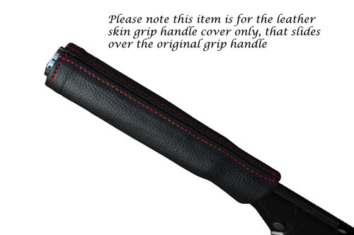 RED STITCHING FITS CITROEN DS3 2010-2013+ LEATHER HANDBRAKE HANDLE SKIN COVER