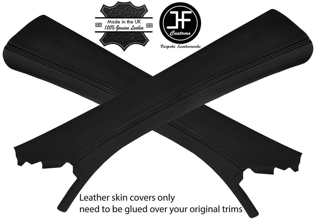 BLACK STITCH 2X A PILLAR REAL LEATHER COVERS FOR MERCEDES CLK W209 02-09 COUPE