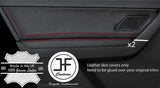 RED STITCH 2X REAR DOOR CARD & ARMREST TRIM COVERS FOR VW TOURAN 5T 2015-2019
