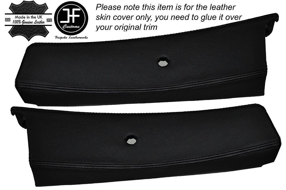 BLACK STITCHING 2X REAR C POST PILLAR LEATHER COVER FITS BMW E30 TOURING 82-93