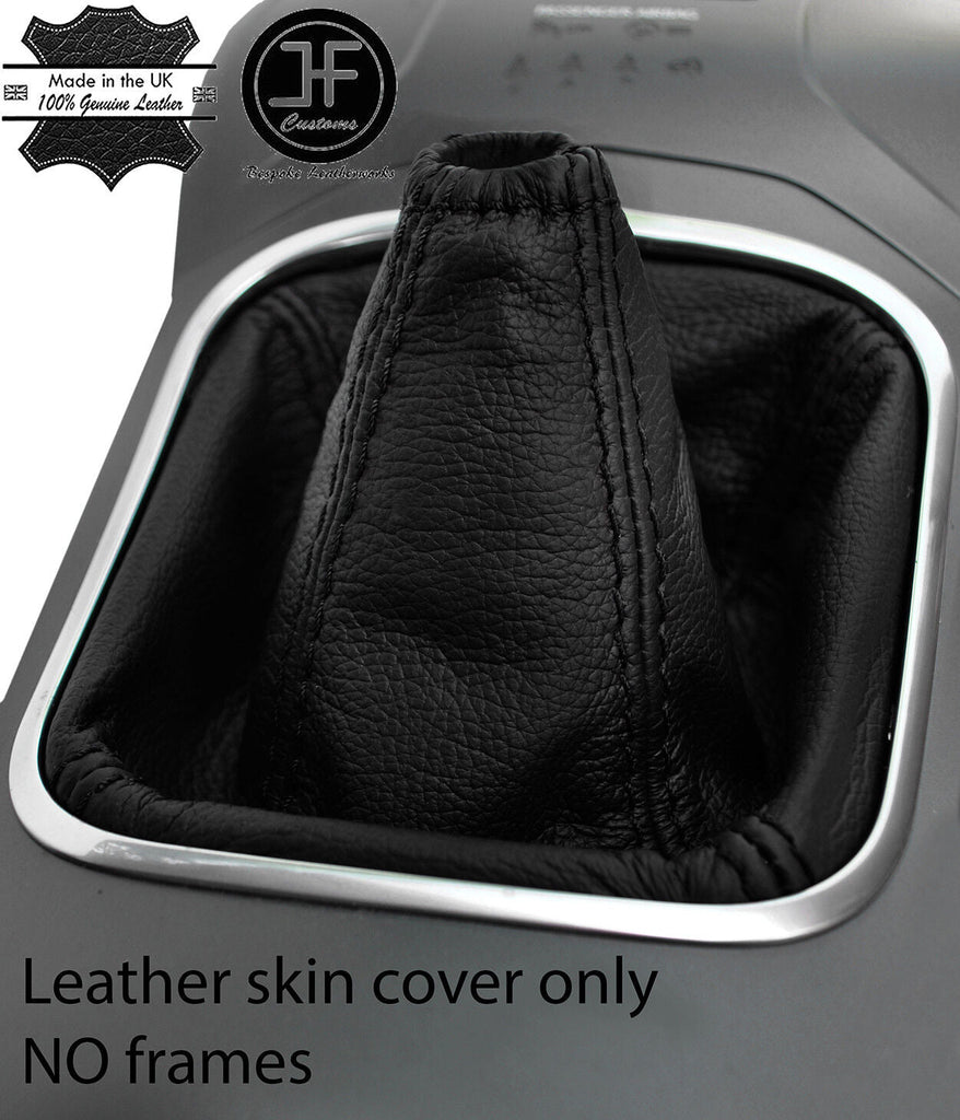 BLACK STITCH TOP GRAIN LEATHER MANUAL GEAR GAITER FITS TOYOTA AVENSIS 2015-2018