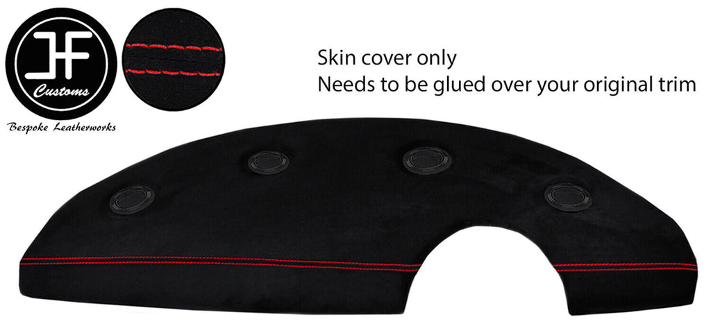 RED STITCH TOP DASH LUXE SUEDE COVER FITS VAUXHALL OPEL VX220 00-05 STYLE 2