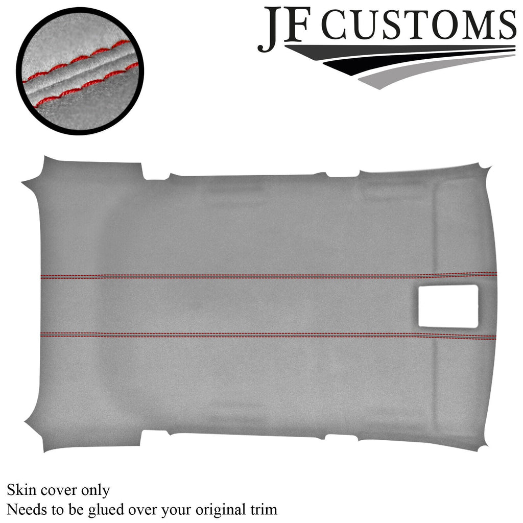 RED STITCH L GREY LUXE- SUEDE ROOF HEADLINER COVER FOR BMW X3 E83 2003-2010