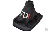 FITS VW GOLF 4 98-05 LEATHER GEAR GAITER EMBROIDERED  TDI MADE IN UK