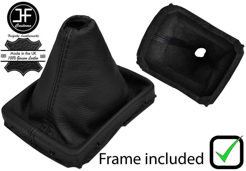 BLACK STITCH LEATHER GEAR GAITER+PLASTIC FRAME FITS CITROEN C4 PICASSO 13-17