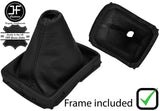 BLACK STITCH LEATHER GEAR GAITER+PLASTIC FRAME FITS CITROEN C4 PICASSO 13-17