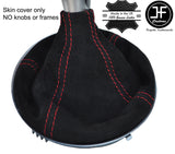 RED STITCH REAL SUEDE 5 SPEED MANUAL GEAR GAITER FOR SUBARU OUTBACK 08-14