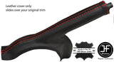 RED STITCH LTHR HANDBRAKE GAITER FOR TOYOTA AYGO CITROEN C1 PEUGEOT 108 14-16