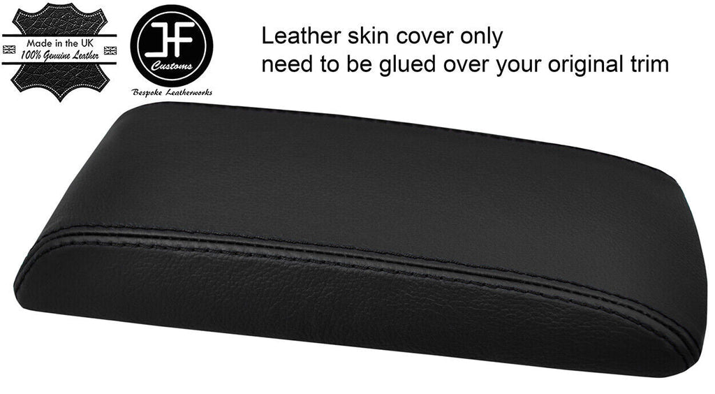 BLACK STITCH TOP GRAIN LEATHER ARMREST COVER FITS SUBARU LEGACY MK2 1994-1999