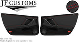 RED STITCH 2X DOOR CARD LEATHER-D GREY SUEDE COVERS FOR NISSAN GTR R35 09-17