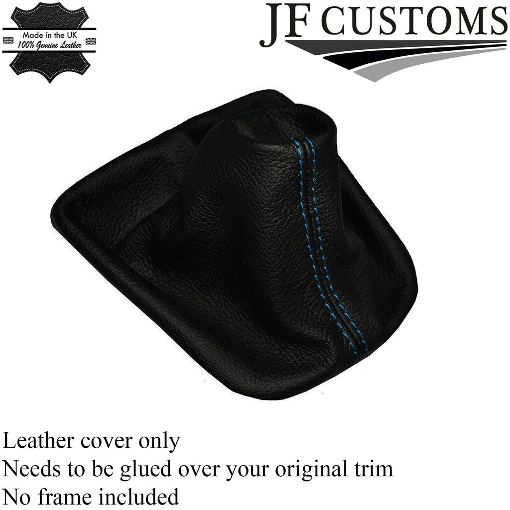 BLUE STITCHING FITS TOYOTA AYGO CITROEN C1 PEUGEOT 107 GEAR GAITER LEATHER