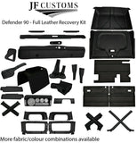 BLACK STITCH LEATHER COVERS FOR DEFENDER 90 83-06 FULL INTERIOR UPHOLSTERY KIT