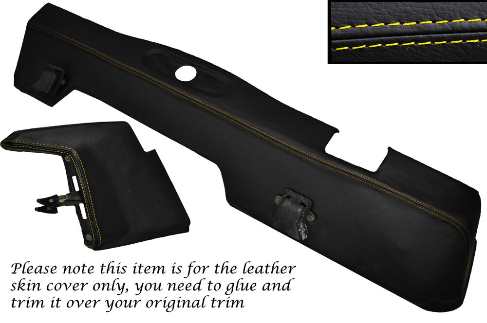 YELLOW STITCH LOWER DASH DASHBOARD LEATHER COVERS FITS LAND ROVER SERIES 2 2A 3