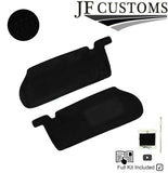 BLACK CROSS STITCH SUEDE 2X SUN VISOR COVERS FOR NISSAN SKYLINE R34 99-02