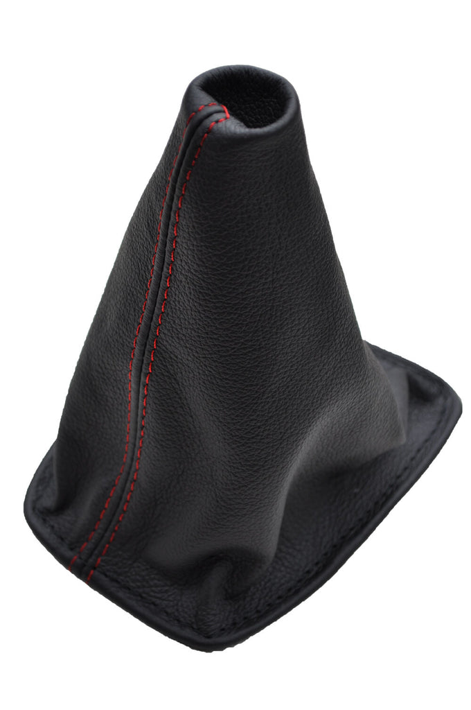 RED DOUBLE STITCH GEAR GAITER LEATHER FITS NISSAN ALMERA N16  2002-2006