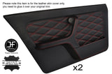 RED DIAMOND STITCH 2X FULL FRONT DOOR CARD LEATHER COVERS FITS BMW E30 SALOON