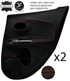 RED STITCH 2X REAR DOOR CARD FULL LEATHER COVER FITS NISSAN JUKE 2010-2019