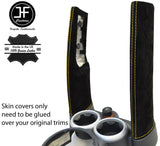 YELLOW STITCH 2X DOWN TUBES SUEDE COVERS FITS BMW MINI COOPER S R50 R53 01-06