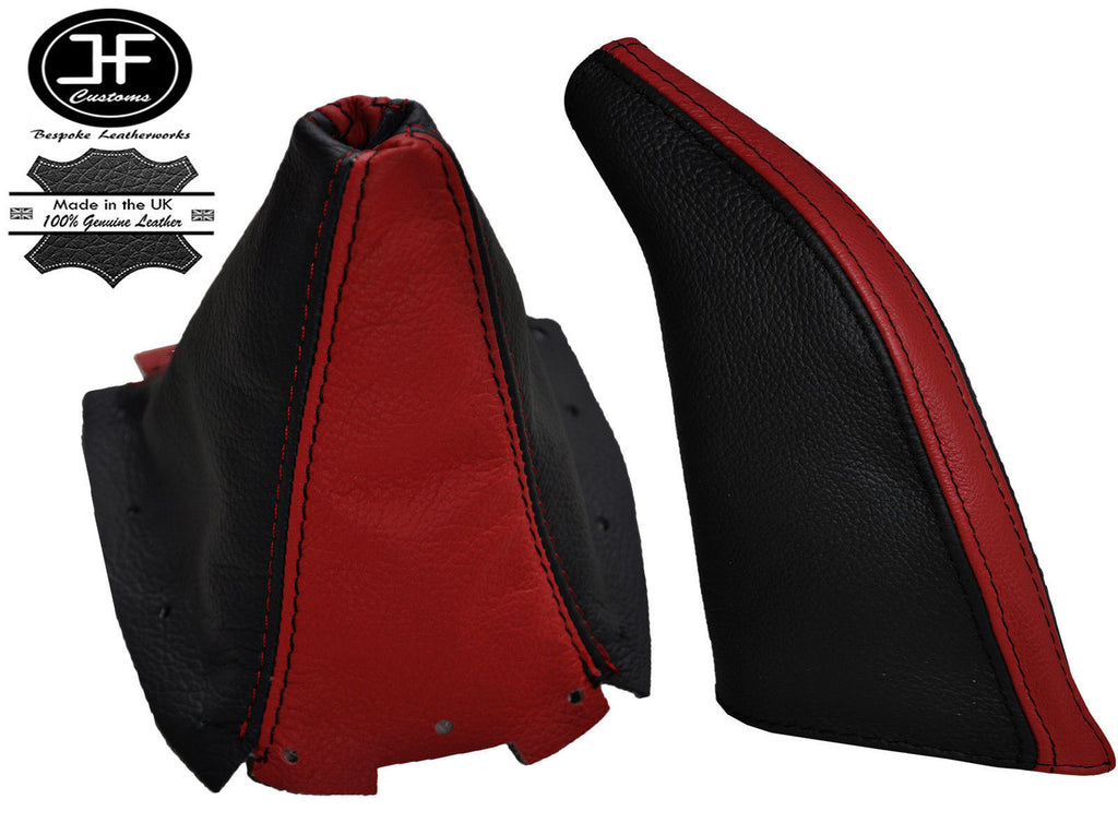 DARK RED BLACK LEATHER GEAR GAITER&HANDBRAKE GAITER FOR MAZDA MX5 MK2 NB 98-05