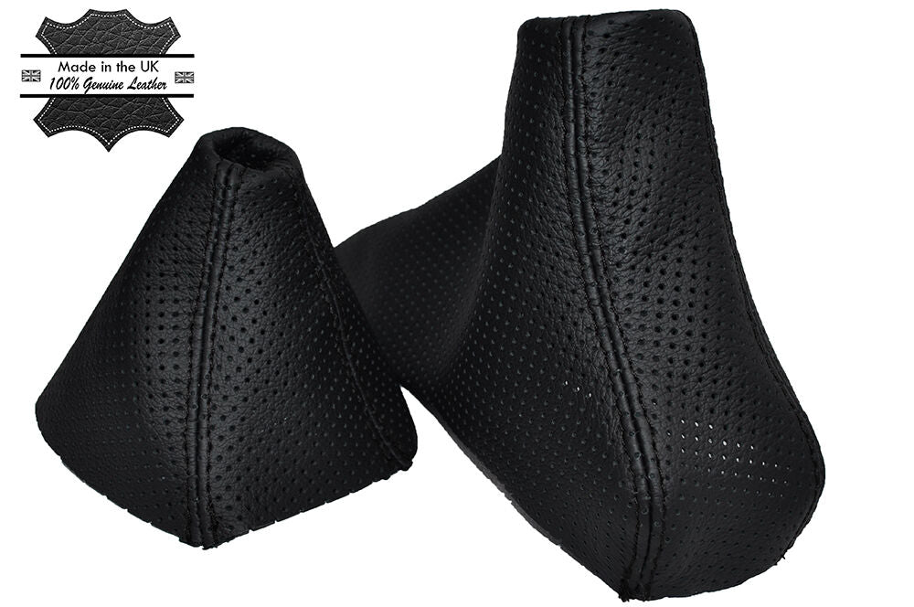 BLACK STICH AUTOMATIC PERFORATED GEAR HANDBRAKE GAITER FITS BMW E90 E91 E92 E93