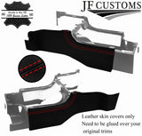 RED STITCH ITALIAN LEATHER CONSOLE SIDE TRIM COVERS FOR NISSAN NAVARA 09-12