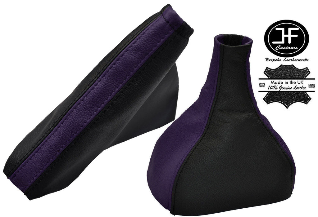 BLACK & PURPLE LEATHER GEAR & HANDBRAKE GAITER FITS VAUXHALL ASTRA MK5 H 04-09